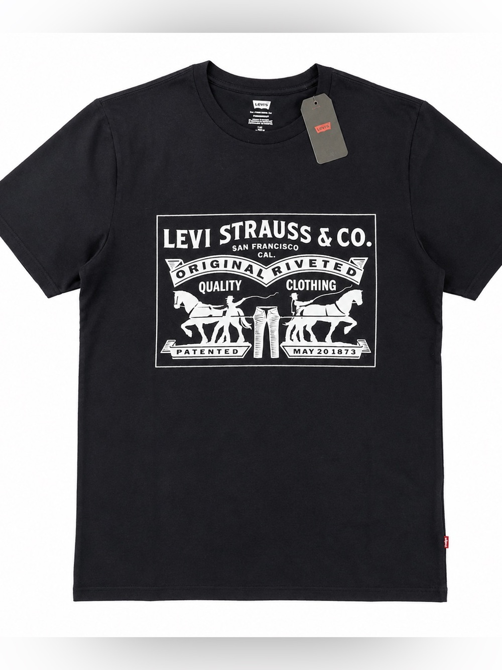 Levi’s Original Riveted Horses Graphic T-Shirt Black NWT Large